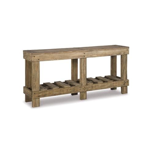 Signature Design by Ashley Susandeer Rustic Farmhouse Console Sofa Table, Brown - Image 1