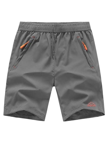 Rdruko Men's Hiking Shorts Quick Dry Lightweight Outdoor Workout Running Gym Shorts with Zipper Pockets(Iron Gray, US M) - Image 1