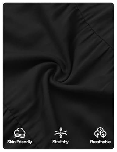 ZESICA Women's Summer Casual Maxi Dress 2025 Puff Short Sleeve V Neck Ruffle Tiered Flowy Boho Beach Dresses,Black,Medium - Image 6