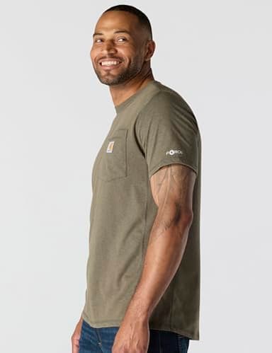 Carhartt Men's Force Relaxed Fit Midweight Short-Sleeve Pocket T-Shirt, Basil Heather, Medium - Image 2