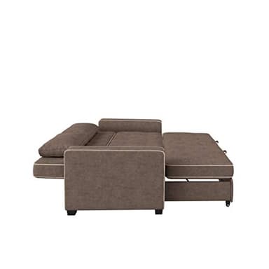 Serta Ainsley Loveseat with Pull Out Sleeper Microfiber Java Queen - Image 12