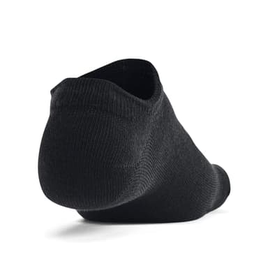 Under Armour Unisex-Adult Essential No Show Socks 6 Pack, (001) Black/Black/Castlerock, Large - Image 3