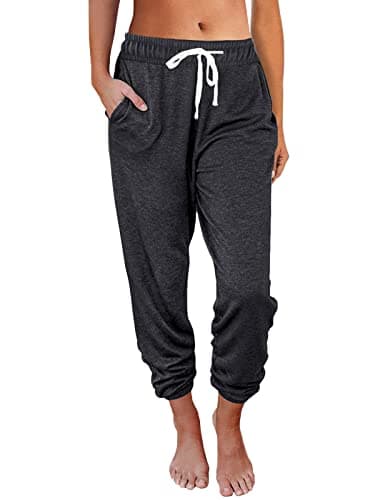 AUTOMET Sweatpants Women with Pockets Lounge Pajama Pants Work Joggers Fall Clothes Winter Business Casual Outfits 2025 BlackGrey S - Image 1