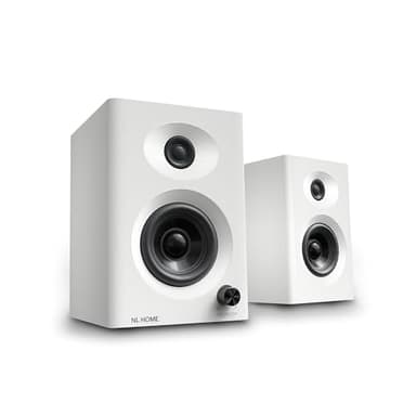 NL HOME PC Speakers for Desktop, 60W Max Output Compact Gaming Computer Speakers, Bluetooth 5.3/Aux-in Connectivity, Rich Bass Sound for Desktop, Laptop, Monitor - White - Image 1
