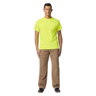 Gildan mens Dryblend Workwear T-shirts With Pocket, 2-pack T Shirt, Safety Green, Large US - Image 7