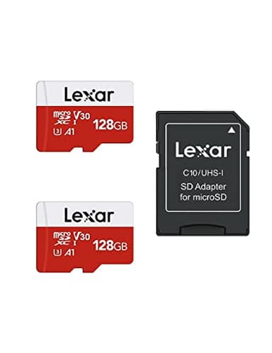 Lexar E-Series 128GB Micro SD Card 2 Pack, microSDXC UHS-I Flash Memory Card with Adapter, 100MB/s, C10, U3, A1, V30, Full HD, 4K UHD, High Speed TF Card - Image 1