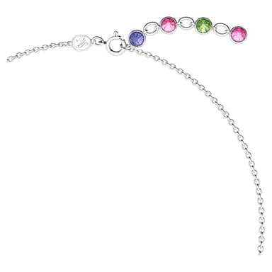 Swarovski Gema Flower Necklace, Earrings, and Bracelet Jewelry Collection with Pink Crystals on a Rhodium Finished Setting - Image 3