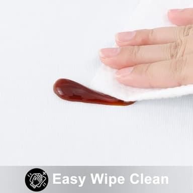 Smiry Rectangle Table Cloth 60x102 Inch, Waterproof Wipeable Vinyl Tablecloths Protector, Oil Spill Proof Plastic Table Cover for Dining, Picnic, Camping, Outdoor, White - Image 3