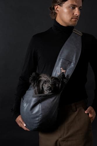 Noah & Paw Dog Sling Carrier for Small Dogs 5-18lb, Dog Sling for Small Dogs and Cats, Dog Carrier with Adjustable Padded Strap, Vegan Leather Lined with Fur, 3X Safety Features, Machine Washable - Image 9
