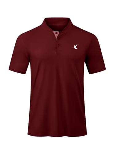 JMIERR Mens Golf Polo Shirts Dry Fit Moisture Wicking Quick Dry Short Sleeve Casual Collared Polos T Shirts for Men, XL, Red - Image 1