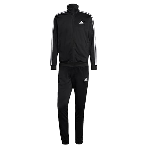 adidas Men's Sportswear Basic 3-stripes Tricot Track Suit, Black, X-Large - Image 1