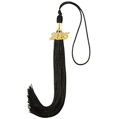 2025 Tassel Graduation, Graduation Tassel 2025 with 2025 Year Charm, 9" Size, Premium Silk Thread & Metal Charm, Commemorative Keepsake for Class of 2025 (Black) - Image 1
