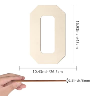 Large Wooden Letters 17 Inch, Big Wood Letters O Shape Cutout Alphabet Unfinished Vintage Sports Varsity Style Paintable Wooden Letters for Wall Decor Nursery Name Painting Crafts Party Room Decor - Image 3