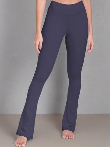 Sunzel High Waist Mini Flared Leggings for Women, Tummy Control Casual Flare Yoga Pants for Yoga Workout Gym 34" Ash Blue X-Small - Image 10