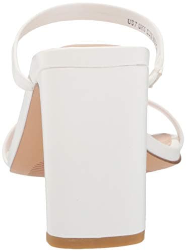 The Drop Women's Avery Square Toe Two Strap High Heeled Sandal, White, 8 - Image 3