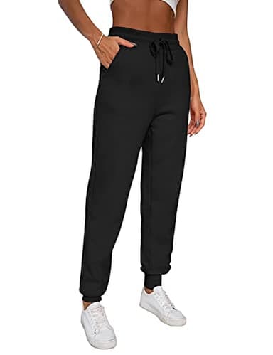 Yeokou Women's Warm Sherpa Lined Athletic Sweatpants Jogger Fleece Pants (Small, Black001) - Image 3