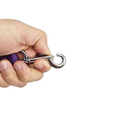 Strong Nylon Dog Leash with 2-Layer, 4 FT/ 6 FT/ 7FT Long, 1 Inch Wide for Medium Large Dogs (Purple, 1'' x 2 FT) - Image 4