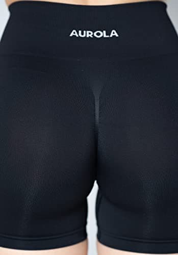 AUROLA Dream Collection Women Workout Shorts High Waist Gym Shorts, Scrunch Butt Seamless Athletic Shorts,Dark Black,S - Image 6