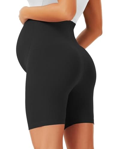 BONVIGOR Maternity Shorts Over The Belly - 5" Biker Workout Yoga Active Athletic Pregnancy Short Pants Lounge Pajama - Image 2