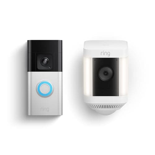 Ring Battery Doorbell Pro with Ring Spotlight Cam Plus, White - Image 1