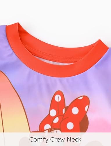 Disney Mickey and Friends Minnie Mouse Swimsuit Big Girl Two Piece Tankini Bathing Suits Long Sleeve Swim Suit Rash Guard Set Summer UPF 50+Swimwear Holiday Ruffle Swimming Suit Red Size 10-11 Years - Image 3