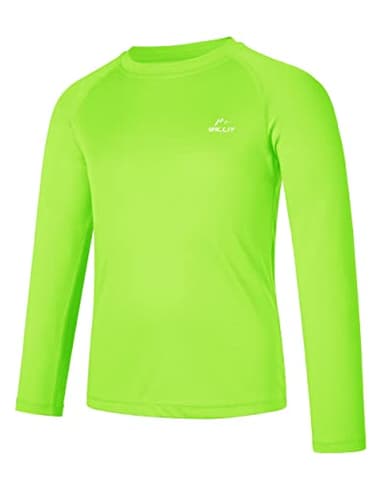Willit Boy's UPF 50+ Sun Protection Shirt Long Sleeve Rash Guard Swim Shirts Youth SPF Fishing Quick Dry Shirt Fluorescent Green 5T - Image 2