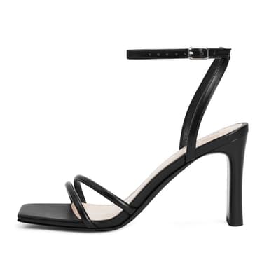 Modatope Black heels for Women Sandals Square Open Toe Chunky High Heels Strappy Ankle Strap Sandals Comfort Dress Party Shoes Size 9.5 - Image 2