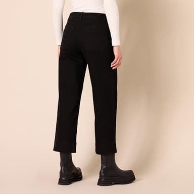 Amazon Essentials Women's High-Rise Regular-Fit Ankle-Length Wide-Leg Jean, Black, 0 - Image 2