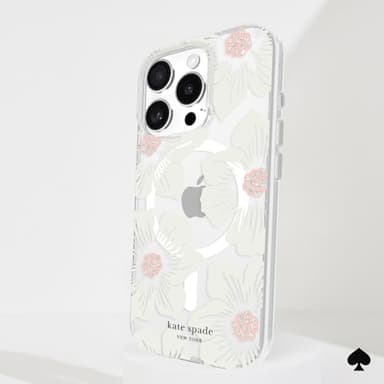kate spade new york iPhone 16 Pro Case - Compatible with MagSafe - Designer Phone Case - Hollyhock Cream Floral - Image 7