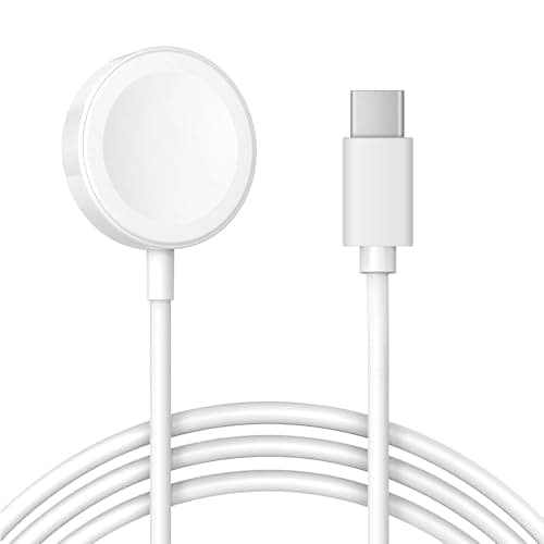 Charger Cable for Apple Watch, 1M USB C to Magnetic Wireless Fast i-Watch Charging Cable, Compatible with Series Ultra/9/8/7/6/SE/SE2/5/4/3/2,Magnetic, USB C Interface, 1m Data Cord- White - Image 1