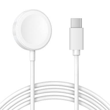 Charger Cable for Apple Watch, 1M USB C to Magnetic Wireless Fast i-Watch Charging Cable, Compatible with Series Ultra/9/8/7/6/SE/SE2/5/4/3/2,Magnetic, USB C Interface, 1m Data Cord- White - Image 1