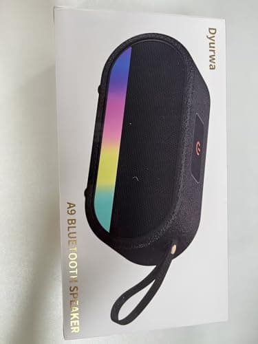 Dyurwa Portable Bluetooth Speaker with LED Lights Punchy Bass Wireless Speaker 10H Playtime Built-in Mic Bluetooth 5.3 IP6 Waterproof for Party/Outdoor White - Image 8