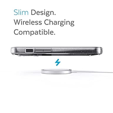 Speck MagSafe Case for iPhone 13 - Drop & Camera Protection, Clear Phone Case, Wireless Charging Compatible, Fits All 6.1 Inch Models - Clear/Platinum Glitter - Image 7