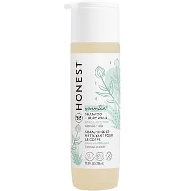 The Honest Company 2-in-1 Cleansing Shampoo + Body Wash for Sensitive Skin | Gentle for Baby | Naturally Derived, Tear-free, Hypoallergenic | Fragrance Free, 10 fl oz - Image 1