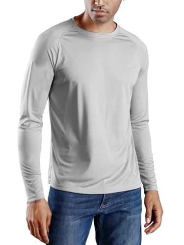 Willit Men's Rash Guard Swim Shirts UPF 50+ Long Sleeve Shirts Sun Protection SPF Hiking Fishing UV Shirt Gray XXL - Image 3