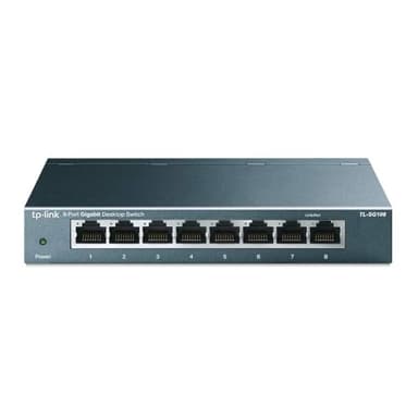 TP-Link 8 Port Gigabit Ethernet Network Switch - Ethernet Splitter | Plug & Play | Fanless | Sturdy Metal w/ Shielded Ports | Traffic Optimization | Unmanaged | Lifetime Protection (TL-SG108) - Image 1