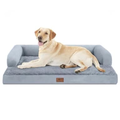 Large Dog Bed Orthopedic Washable - Beds Bolster Pet - XXL XXLarge Big Dogs - Memory Foam - Couch Sofa - Waterproof with Removable Cover - Grey Dog Bed - Image 8