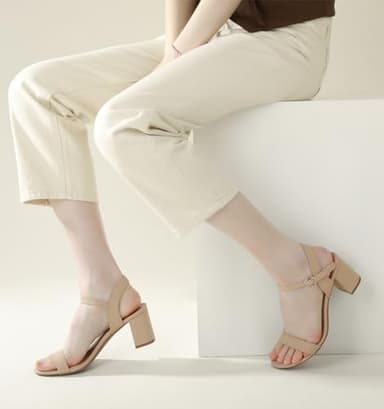 Ankis Nude Black Heels, 2.5'' Block Chunky White Clear Silver Heel Dressy Open Toe Heels For Women Ankle Strap Low Short Thick Strappy Dress Comfortable Sandal Casual Party Wedding Event Summer Shoes - Image 4