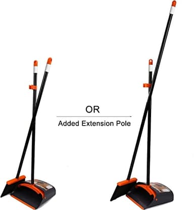 TreeLen Broom and Dustpan Set with 52" Long Handle for Home Kitchen Room Office Lobby Floor Use Upright Stand Up Stand Up Broom with Dustpan Combo - Image 5