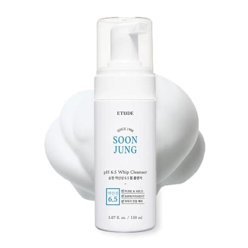 ETUDE Soonjung pH 6.5 Whip Cleanser, Face Wash for Sensitive Skin, Soft Bubble, Hypoallergenic Cleansing, Low pH Level, Fragrance-Free, Panthenol, Madecassoside, Korean Skin Care, Beauty (5.07 Fl Oz) - Image 1