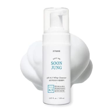ETUDE Soonjung pH 6.5 Whip Cleanser, Face Wash for Sensitive Skin, Soft Bubble, Hypoallergenic Cleansing, Low pH Level, Fragrance-Free, Panthenol, Madecassoside, Korean Skin Care, Beauty (5.07 Fl Oz) - Image 1