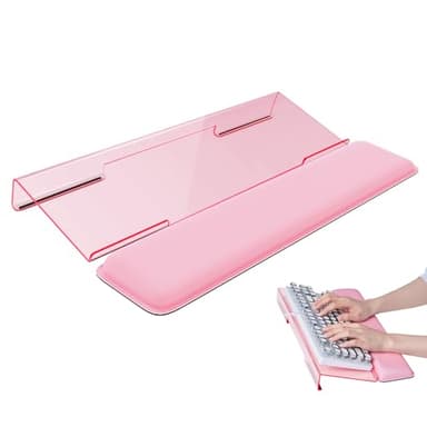 Laborio Computer Keyboard Wrist Rest Stand for Desktop, Keyboard Holder for Easy Typing with Wrist Pad for Office Desk, Home, School (Pink) - Image 1