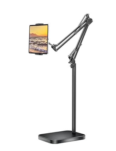BluuSuuk Tablet Floor Stand with 11lb Stable Base - Adjustable Height Stretchable Arm Swivel Holder Mount, Compatible with iPad Pro Air Mini 12.9/9.7, Kindle, Galaxy Tab, Cell Phones (4.7''-13'') - Image 9