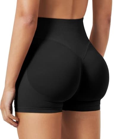 VOYJOY Women Workout Impact Shorts 2.5"/ 3.6"/ 4.5"/ 6" Scrunch Butt Lifting Gym Seamless Booty Biker Shorts Black - Image 2