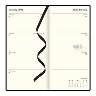 Letts of London Belgravia 2025 Weekly/Monthly Appointment Book and Planner, 12 Months, January to December, Vertical, Slim Size, 6.625" x 3.25", English, Black (C33SUBK-25) - Image 3