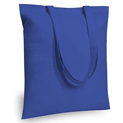 TOPDesign 24-Pack Economical 16"x15" Blue Cotton Tote Bag, Lightweight Medium Reusable Grocery Shopping Cloth Bags, Suitable for DIY, Advertising, Promotion, Gift, Activity - Image 1