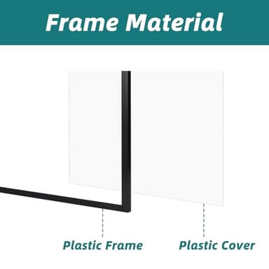 Hoikwo 20x30 Black Plastic Frame with Plastic Cover, Display Pictures 18x24 with Mat or 20x30 Without Mat, 1 Pack 20 by 30 Frame for Wall Hanging - Image 3