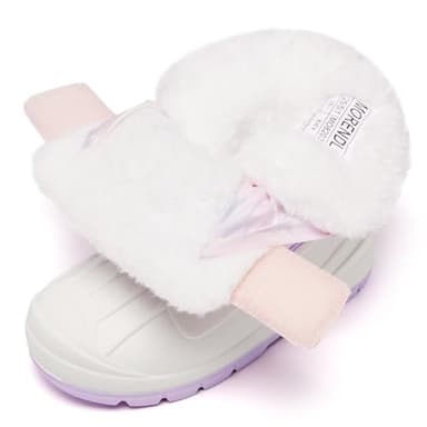 MORENDL Snow Boots Toddler Girl Winter Boots Baby Waterproof Insulated Warm Faux Fur Lightweight Non-Slip Cold Weather Walking Shoes Gradient Pink Size 10 - Image 5
