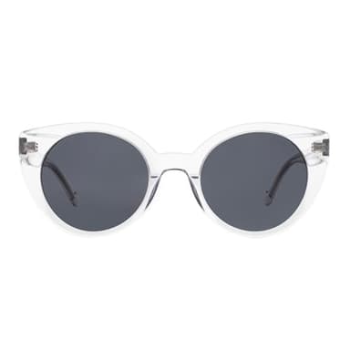 FAA'N Round Cat Eye Sunglasses Womens Trendy Polarized Sunglasses Cute Shades Acetate Sun Glasses(Crystal) - Image 1