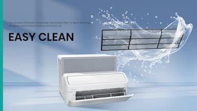 Hisense 8,000 BTU Smart Inverter Window Air Conditioner Easy Install Bracket, Up to 350 Sq Ft, Ultra-Slim Profile, 3 Speed, 700W, 4‑Way Air Direction HLAW0825TW (Renewed) - Image 8